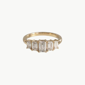 Diamond Graduated Emerald Ring