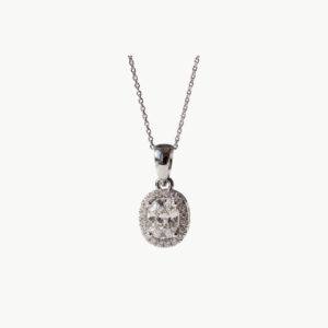 Diamond Elongated Cushion Halo Pendant