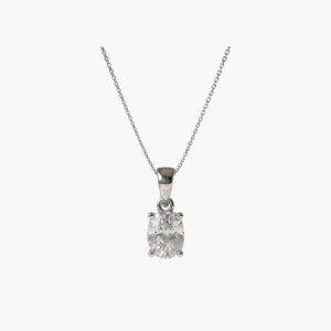 Diamond Elongated Cushion Solitaire Pendant