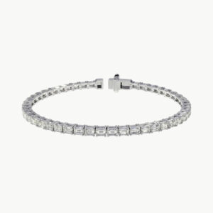 Diamond Emerald Elongated Tennis Bracelet