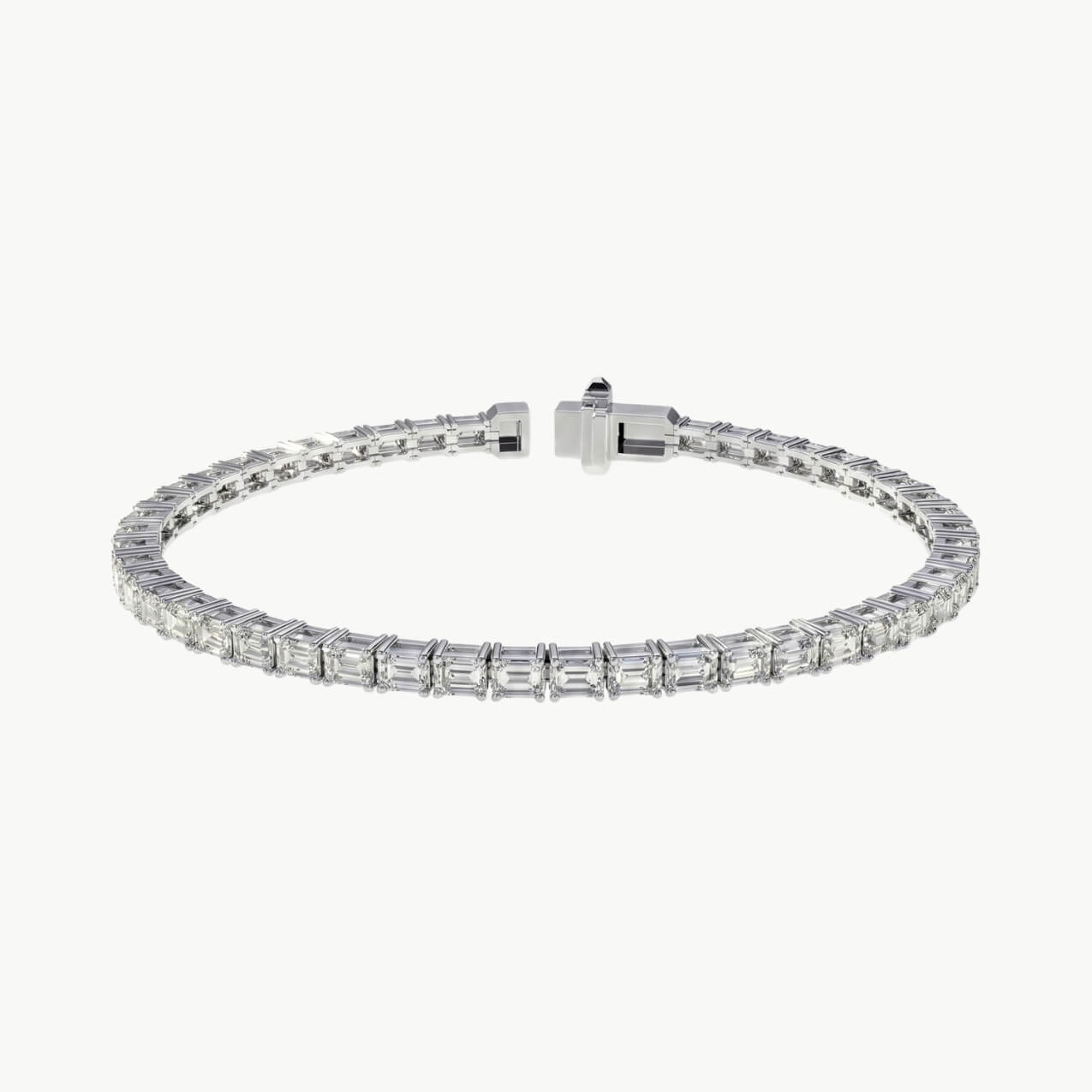 Diamond Emerald Elongated Tennis Bracelet
