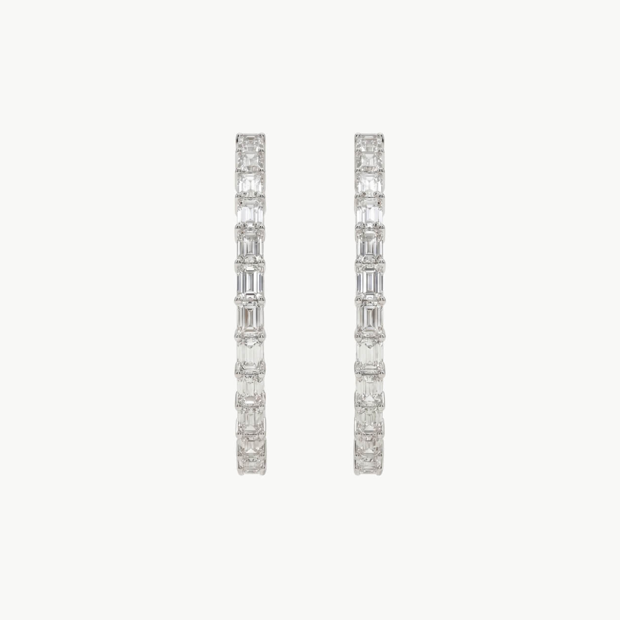 Diamond Emerald Hoop Earrings - Image 2