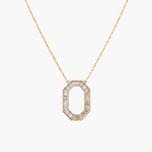 Diamond Octagon Pendant with Diamond Baguttes