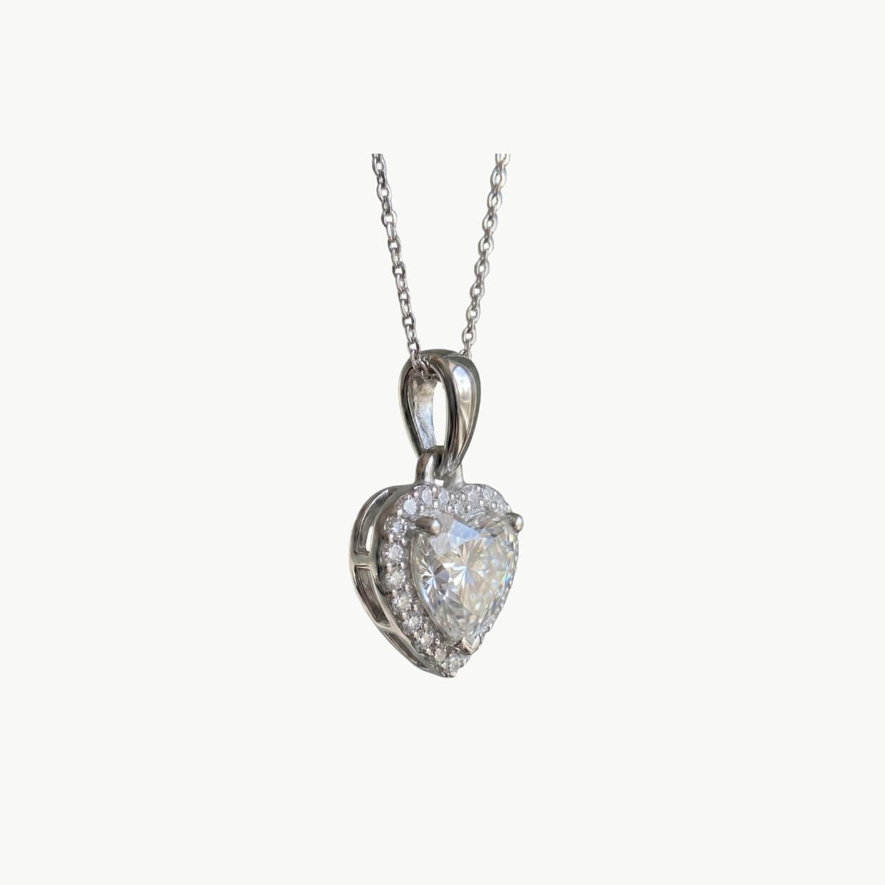 Diamond Heart Halo Pendant - Image 2