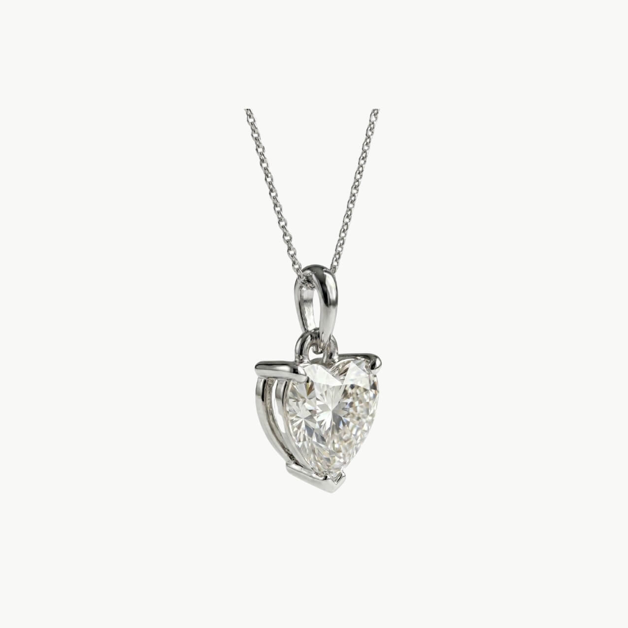 Diamond Heart Solitaire Pendant - Image 2