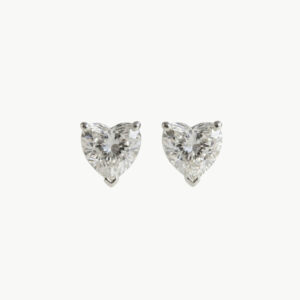 Diamond Heart Solitaire Studs