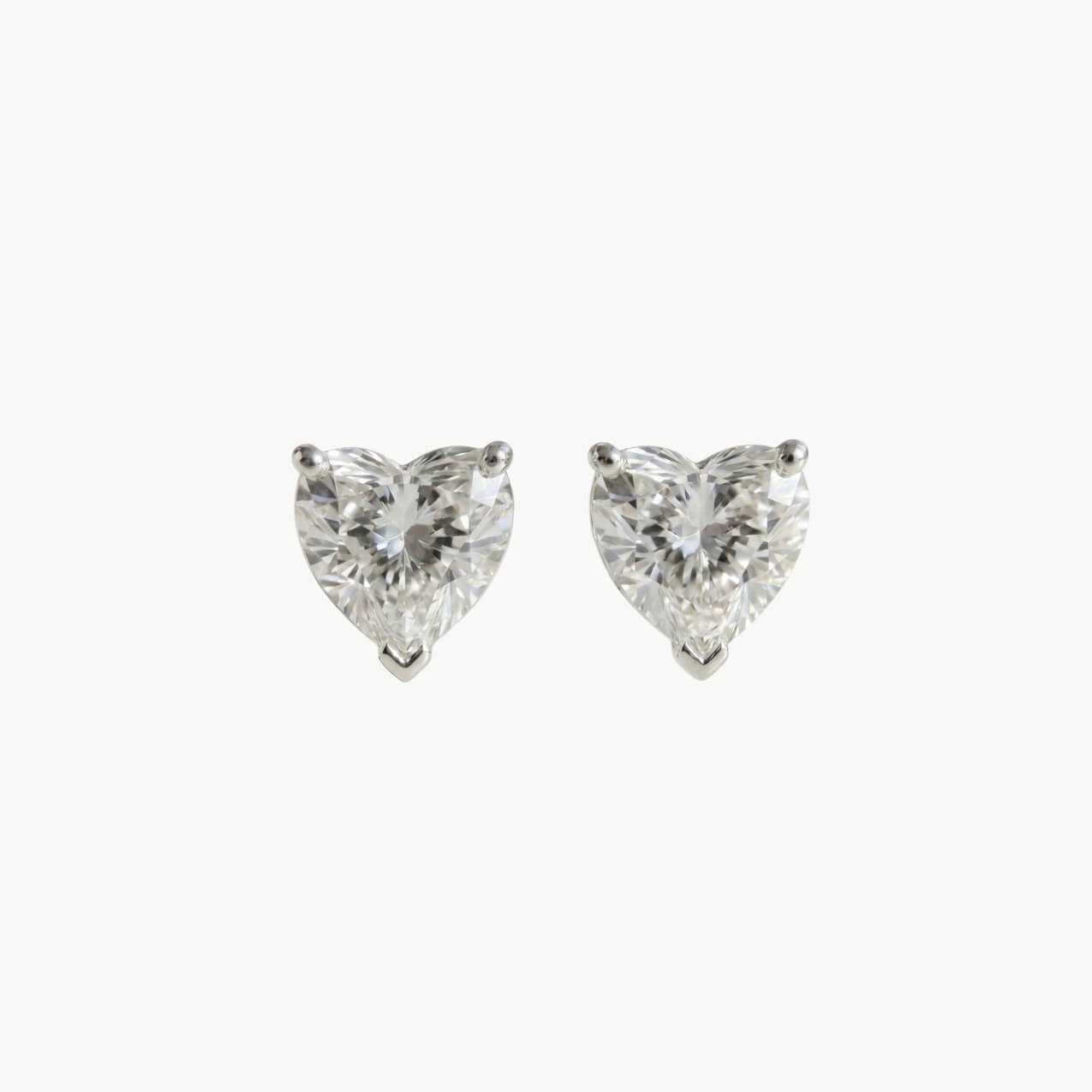 Diamond Heart Solitaire Studs