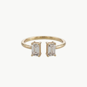 Diamond Twin Emerald Ring