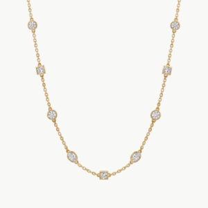 Diamond Mixed Diamond Bezel Necklace
