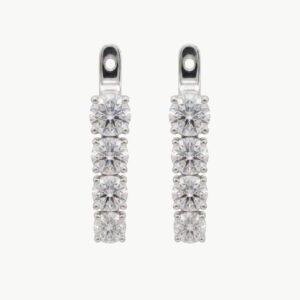 Diamond Graduated Round Drop Earrings