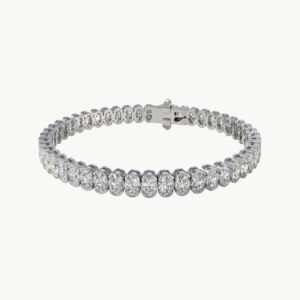 Diamond Oval Bezel Tennis Bracelet