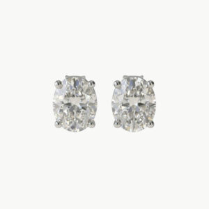 Diamond Oval Solitaire Studs