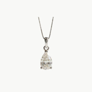 Diamond Pear Halo Pendant