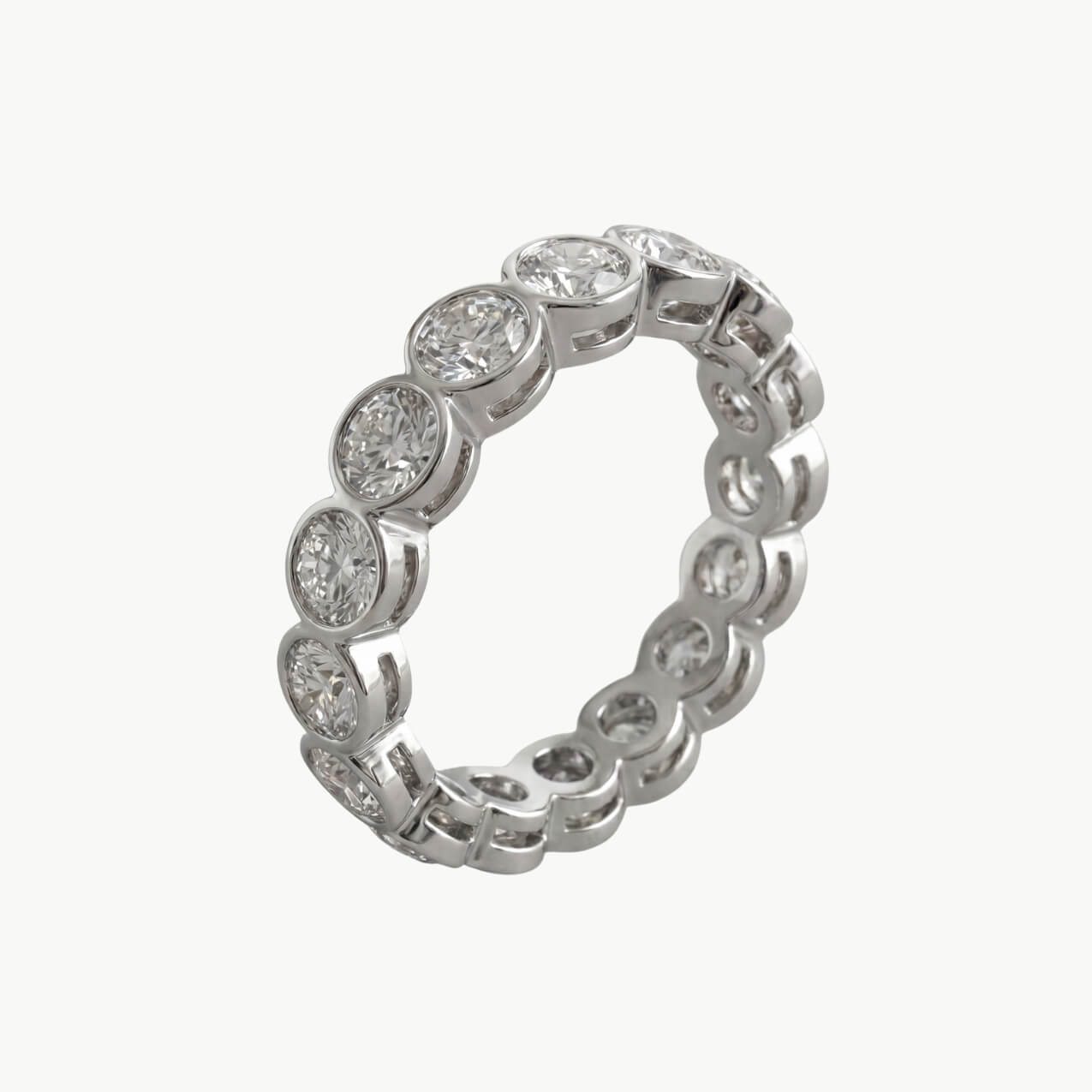 Diamond Round Bezel Eternity Ring - Image 2