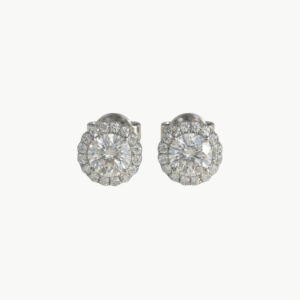 Diamond Round Halo Studs