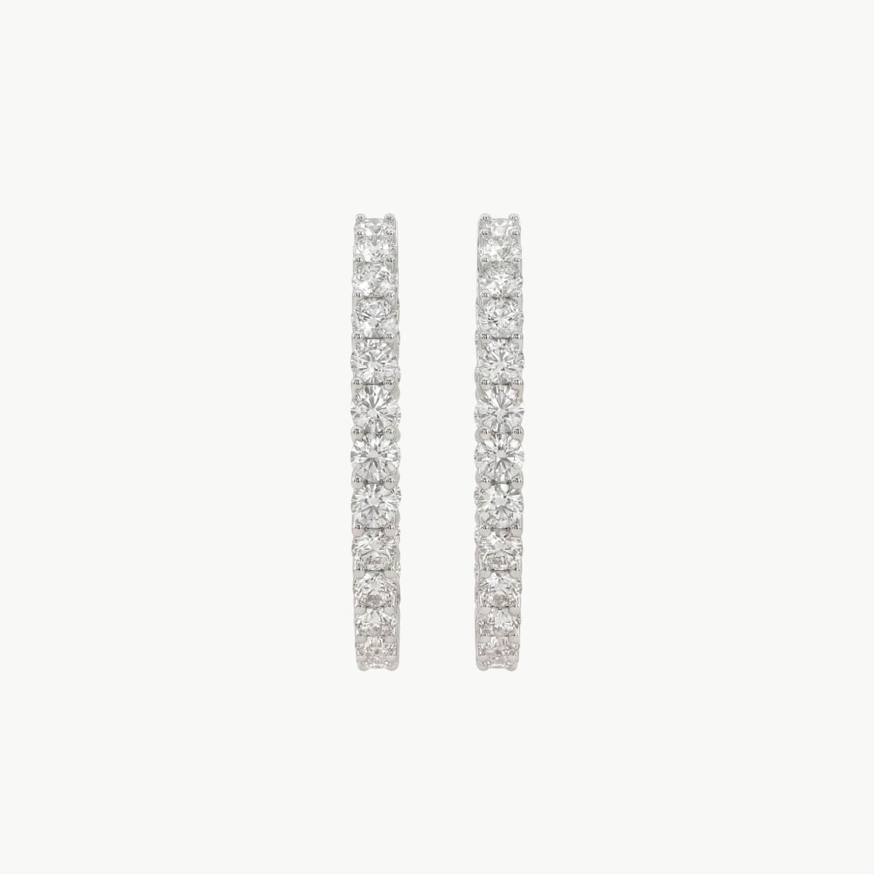 Diamond Round Hoop Earrings - Image 2
