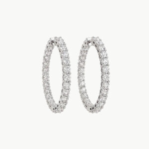 Diamond Round Hoop Earrings