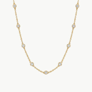 Diamond Round Diamond Bezel Necklace