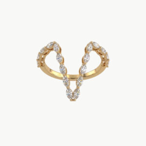 Diamond V-Shaped Marquise Ring