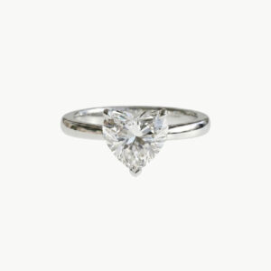 Diamond Heart Solitaire Engagement Ring - Platinum