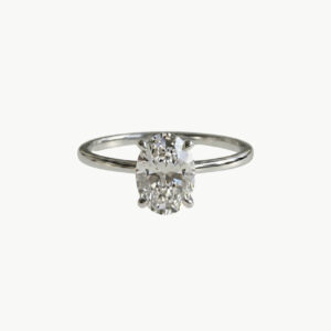Diamond Oval Solitaire Engagement Ring - Platinum
