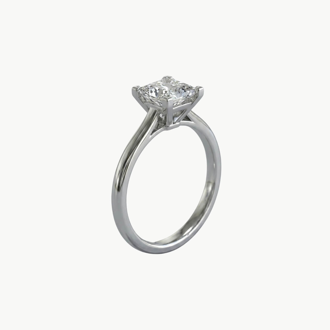 Diamond Princess Solitaire Engagement Ring - Yellow Gold - Image 2
