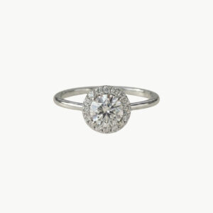 Diamond Round Halo Engagement Ring - Platinum
