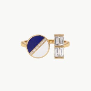 Diamond Blue Enamel Ring
