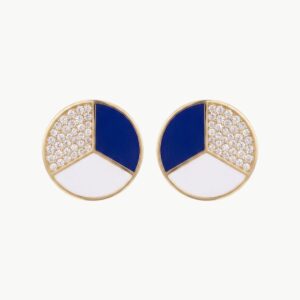 Diamond Blue Enamel Earrings