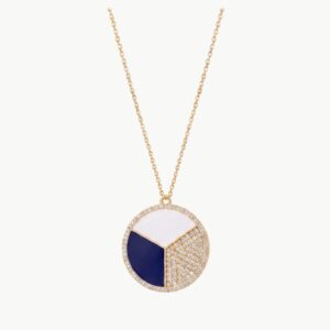 Diamond Blue Enamel Pendant