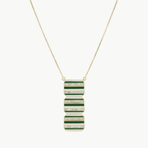 Diamond Green Enamel Pendant
