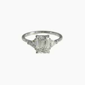 Diamond Emerald Trilogy Trillion Engagement Ring