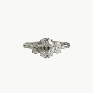 Diamond Oval Trilogy Oval Engagement Ring