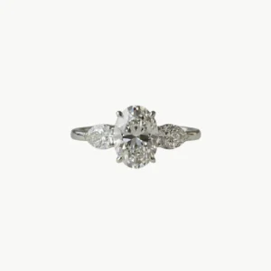 Diamond Oval Trilogy Pear Engagement Ring