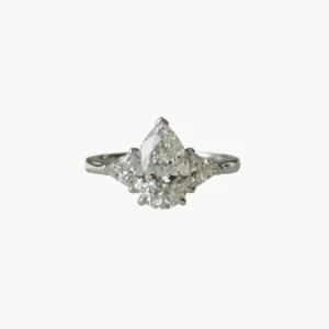 Diamond Pear Trilogy Trillion Engagement Ring
