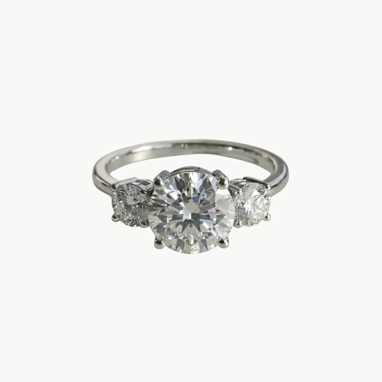 Diamond Round Trilogy Round Engagement Ring