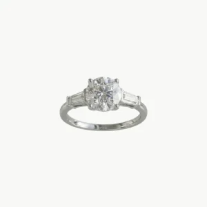 Diamond Round Trilogy Tapered Baguette Engagement Ring