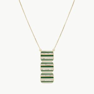Diamond 1.95ct Green Enamel Pendant