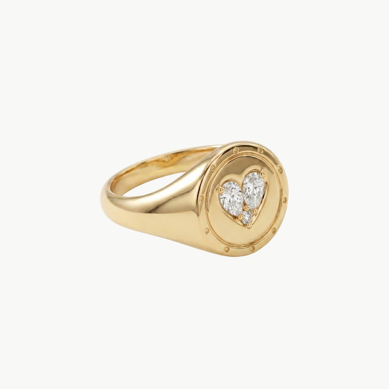 Diamond 0.42ct Heart Shape Signet Ring - Image 2