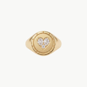 Diamond 0.42ct Heart Shape Signet Ring